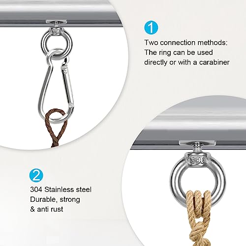 Adiwo Stopper für Kederschiene,6 Stück Edelstahl Kederstopper 6mm mit 6 Stück Karabiner Vorzelt Stopper Kederstopper Vorzelt Stopper Haken Kederleiste für Kederschiene Wohnwagen Wohnmobi Campervan