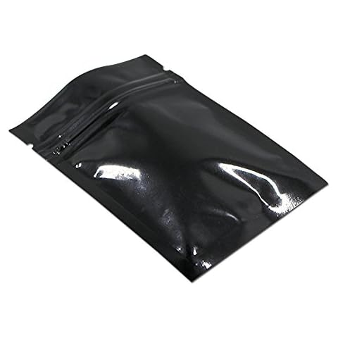 100X Black 3 x 4 inch Mylar Foil Zipper Lock Bags (7.5cm x 10cm) for Zip Bag Reusable Lock Seal Bag Aluminium Foil Pouch Resealable Heat Sealer Food Storage Bags for Small Items Storing Sample Baggies Cover