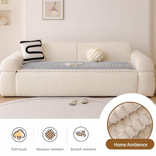 Housse de canapé lavable en machine velours Cloud Touch gris
