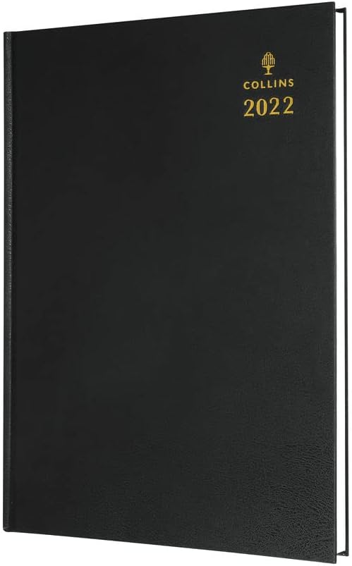 Collins Desk A4 Day to a Page with Appointments 2022 Diary - Black