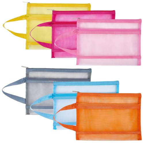 Pochette en maille A4 double couche respirante et visible avec fermeture éclair