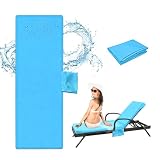 MKLTUHGDG Outdoor Chaise Lounge Cushion Covers Only (Not Includes Cushion), 80x26x3 Inch Patio Cushion Slipcovers Waterproof Anti-Slip Lounge Chair Replacement Cover with Zipper Ties (Sky Blue)