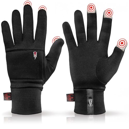 THE HEAT COMPANY – POLARTEC LINER - Guanti invernali caldi per uomo & donna - Qualità premium - Guanti termici per touch screen - Per ciclismo, corsa & lavoro - Guanti sportivi nero, 10