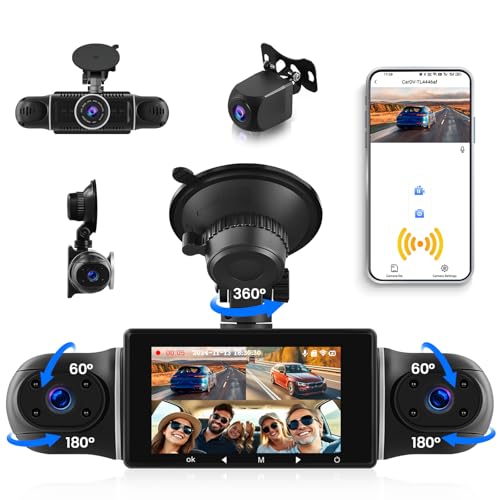 CAMECHO Dashcam Auto Anteriore Posteriore con 4 Telecamere FHD 1080P
