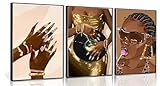 3Pcs Black Girl Canvas Wall...