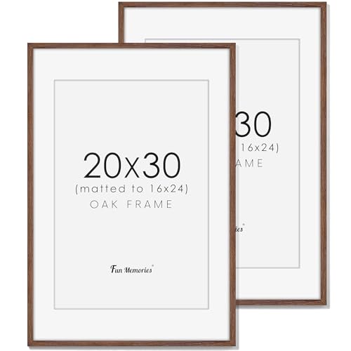 20x30 Picture Frame, Rustic Wood 20x30 Poster Frames for Wall, Oak by Fun Memories - Image 5