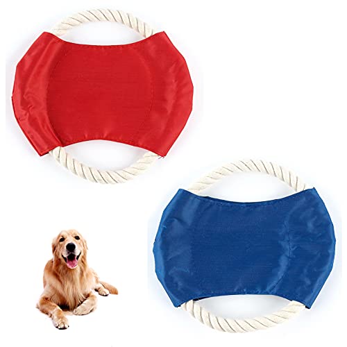 Basetousual 2 Piezas Frisbee para Perros, Platillo Volador de Perro, Juguetes de Entrenamiento Interactivos para Exteriores, Juguete para Masticar, para Perros Medianos Grandes Cover
