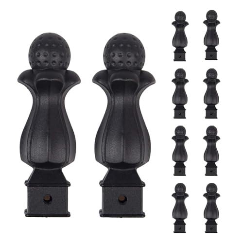 KVTTOZA 10Pcs Metal Fence Toppers Flower Bud - Fits 1"