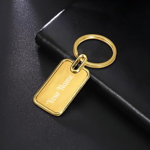 Image of CORPORATE PORIUM Your Name Printed Stainless steel with House Shape Keychain for Men, Women, Home, Office, Bike and Car Customized Metal Key Chain for Real Estate House Gifts, Gold, Pack of 1