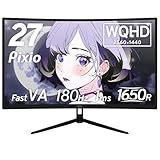 Pixio PXC278 Wave ゲーミングモニター 27インチ WQHD 180Hz Fast VA 湾曲 カーブ モニター ピクシオ