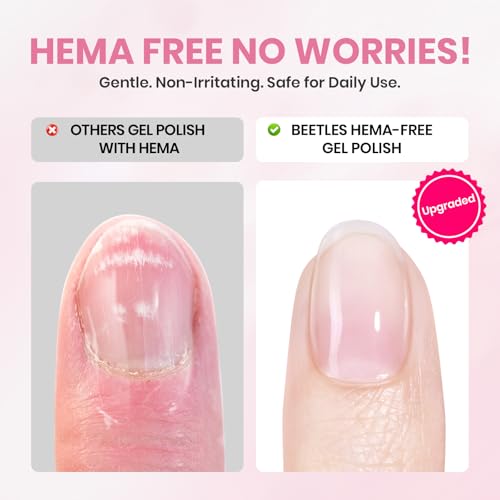 Image of Beetles 5 Pcs White Gel Nail Kit with U V Light, 10ML HEMA-Free Cloud White Gel Polish Set Portable Manicure Kit with Base & Top Nails File Coat Soak Off Home Travel Salon Tools Gifts for Women Girls