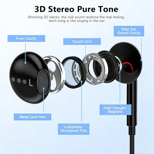 Image of [Apple MFi Certified] USB C Headphones for iPhone 17 16 15 Pro Max 2 Pack | Wired USB C Earphones /Earbuds with Built-in Remote to Control Music /Phone Calls /Volume, Compatible for iPhone 17 16 15 /Galaxy