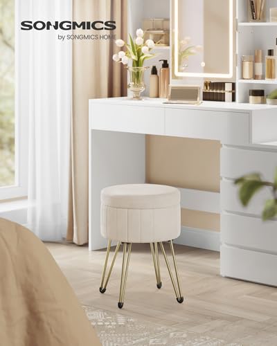 Pouf rangement velours 9,4 L 136 kg SONGMICS