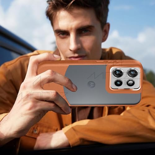 Image of MINTZZ Moto Edge 50 Back Cover, Leather Design, Protective Cover with Camera Lens Protection, Premium Grip & Slim Fit Durable, Edge 50 Case (Brown, Moto Edge 50)