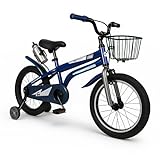 Bluelander Bicicleta Infantil para Niño Rodada 16, Ruedas de Entrenamiento, Canastilla Metalica,...
