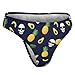 XUTSAKDCJ Women's Fashion No Show Thong Comfortable Summer Skull Pineapple Ice Cream Avocado Print Panties Workout Yoga Gym Seamless Thongs