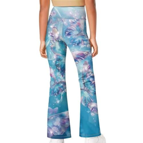 Image of Girls Flare Leggings 5-14T Cute Bell Bottoms for Girl Yoga Pants for Gym