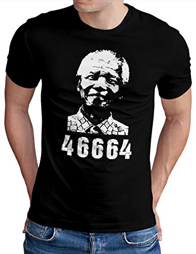 Bild: OM3� Mandela-Forever T-Shirt - Herren - Nelson Madiba Peace Freedom - Schwarz, L f�r 17,90 EUR bei amazon.de