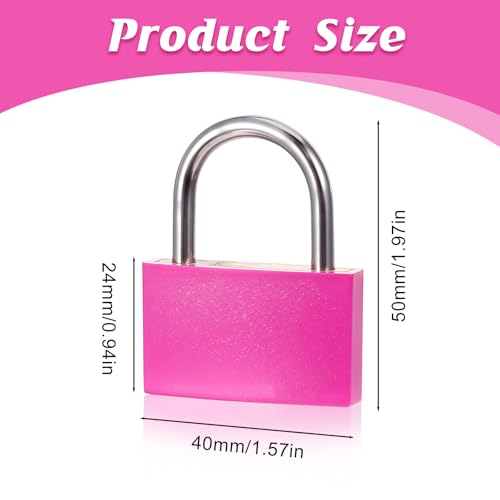 Image of 2 Pcs Pink Locker Lock, Cute Small Lock with Keys Zinc Alloy Luggage Locks Padlock Cabinet Locks Gym Essentials Women Gate Lockes for Outdoor Fence Suitcase Backpacks Gym Hasp Storage