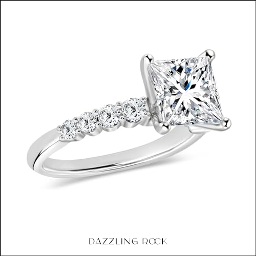 Dazzlingrock Collection IGI Certified Princess Cut (1.00 CT) & Round (0.23 CT) Lab Grown White Diamond 4 Prong Solitaire Engagement Ring for Women in 10K Solid Gold2