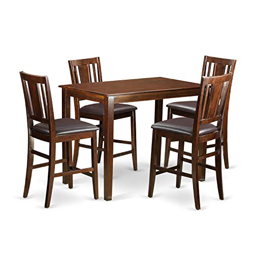 East West Furniture 5 Pc Counter Height Dining Room Set-Pub Table And 4 Kitchen Bar Stool #TOP1