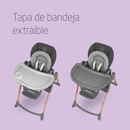 Maxi-Cosi Minla Trona Bebe Evolutiva 6 en 1, 0-14 años, máx. 60 kg, trona de bebé, 9 posiciones altura, 5 posiciones reclinación, 4 posiciones bandeja, plegado compacto, Essential Graphite