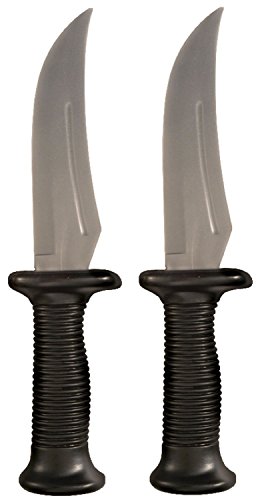Star Power Halloween Weapon Fake Rubber Knife Black Grey 10 inches - Pack of 2 - //coolthings.us
