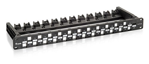 Equip Panneau de Brassage Cat6a Non blindé 24 x Keystone Noir pour Rack