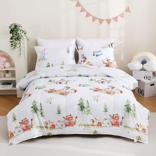 Image of Yibeizi Camper Animal Print Comforter Set Full Woodland Bedding