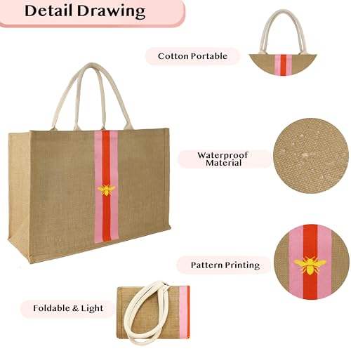 Image of Hibala Woven Large Beach Bag Straw Beach Tote Handmade Weaving Shoulder Tassel Bag Handbag