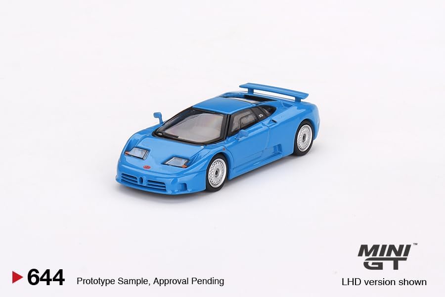 True Scale Miniatures Model Car Compatible with Bugatti EB110 GT Blu Bugatti 1/64 Diecast Model Car Mini GT MGT00644