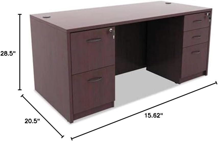 Alera VA542822MC Valencia F/f Drawer Full Pedestal, 15 5/8 X 20 1/2 X 28 1/2, Medium Cherry