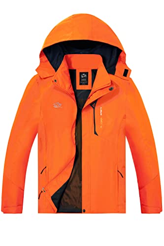 TEZO Mens Rain Jacket Waterproof with Hooded Hiking Coat Lightweight Windbreaker