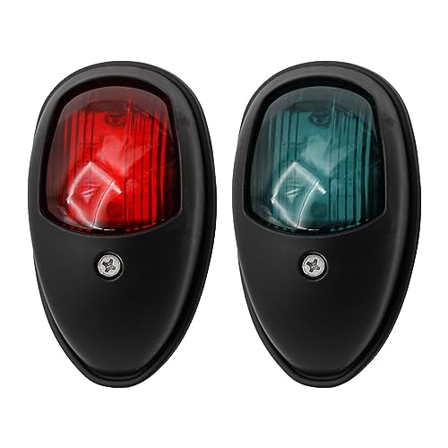laffoonparts 2PCS LED Boat Navigation Lights, Waterproof Boat Bow Light, Red and Green Sidelights, 12V IP65 Marine Boat Lights for Pontoon, Skeeter, Power Boat, Fishing Boat, Yacht, Skiff (Black)