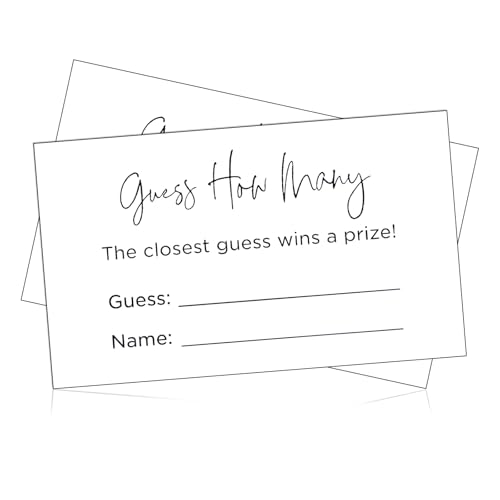 XLIUAX 100 Pack Guess How Many Game Cards, 3.5"X2" Candy