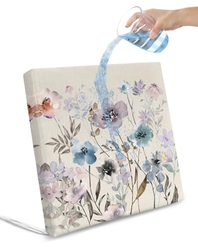 Edwiinsa Botanical Flower Indoor/Outdoor Seat Cushions Cover,Waterproof Patio Chaise Lounge Cushion Cover for Beach Pool Side Chair Cushions 24x24x2 Pieces Farmhouse Watercolor Plant Leaves