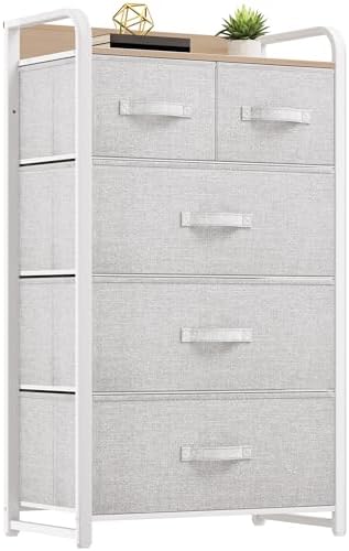 YITAHOME 5 Drawers Fabric Dresser, Storage Tower Organizer Unit f...