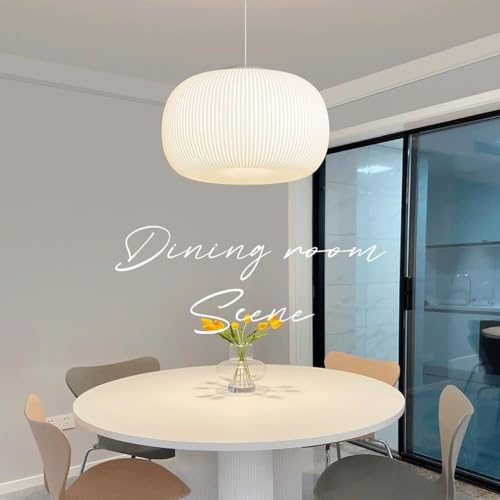 Éclairage suspendu au-dessus de la table à manger lustre LED crème