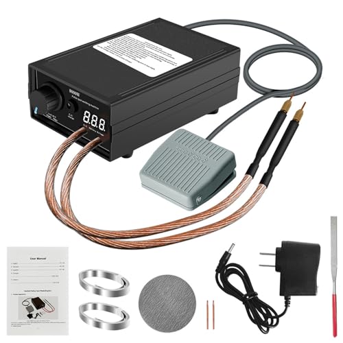 Soldador por Puntos para Baterías 8000W, Soldador Puntos Portátil Hancaner Kit de Bricolaje, Soldador Mano Alto Rendimiento con Banda Níquel, Soldadores Ajustables para Máquina Soldadura por Puntos