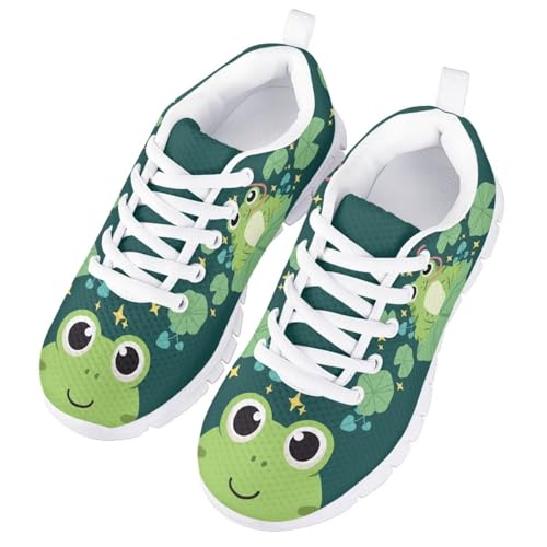 Boys Running Shoes Lightweight Sport Tennis Shoe Animal Print Lace Up Sneaker Breathable Mesh Athletic Shoes US11-52