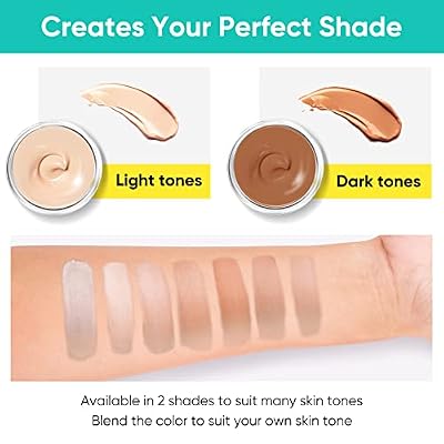 Tattoo Cover Up Makeup Waterproof, 2 Colors Professional Body Concealer Set, Long Lasting and Invisible Body Makeup Suitable for Vitiligo, Dark Spots, Scars