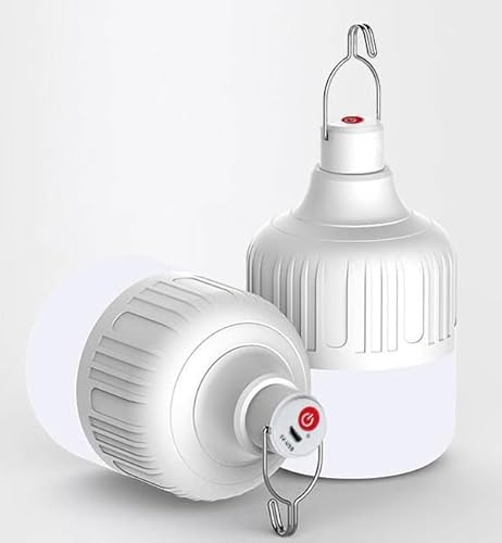 Rechargeable LED Light Bulb with USB Charging – HSHINE Energy-Saving, Multi-Functional Emergency Bulb for Power Outages, Camping, and Fishing – Charges Mobile Devices (WHITE-USB-150W)