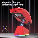 ATTACK SHARK X11 Gaming Mouse with Magnetic Charging Dock, PixArt PAW3311 Gaming Sensor, BT/2.4G Wireless/Wired Gaming Mouse, 22000 DPI, Office Mice Gamer Mice for Win11/Xbox/PS/Mac (Red) - Image 4