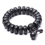 Nzoike 1 Pulsera Budista tibetana de Madera Natural para Hombre, Pulsera Mantra de meditación para Mujer, joyería de Yoga, Cuentas de tamaño 15 mm