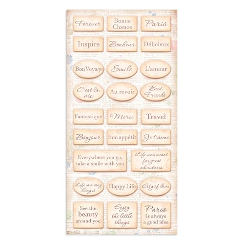 tional Stamperia-Collectables-Create Happiness Oh La La!, multicolor, 15 x 30,5 cm