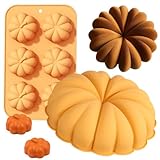 MEZHEN Halloween Moldes de Silicona Otoño Moldes de Calabaza Molde de Pastel Halloween Moldes para Tartas Mousse Repostería