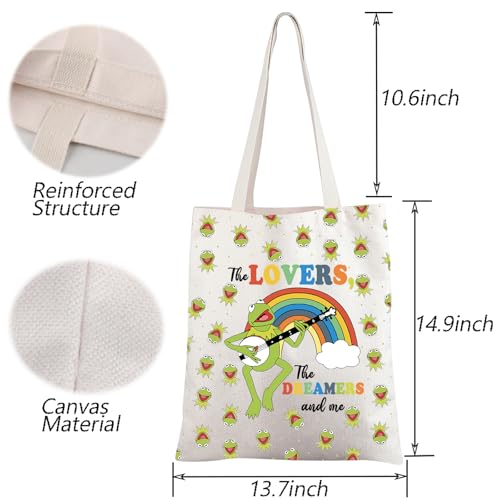 Tote Bag Frog Rainbow Lovers Dreamers Singing miniatura 4
