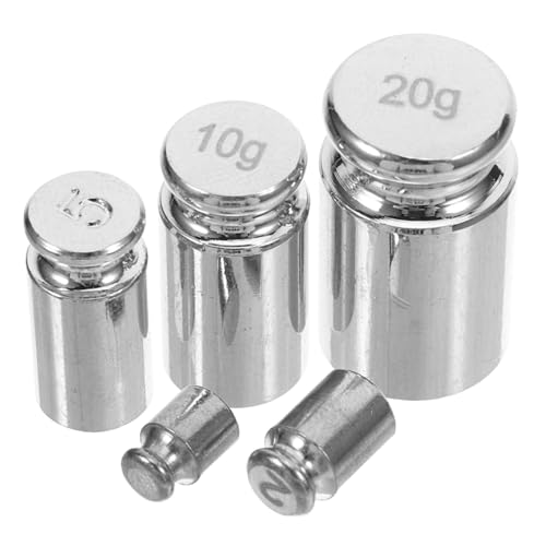 KICHOUSE 5pcs Steel Calibration Weights 1g-20g for Digital Scales for Jewelry Craft and Meat