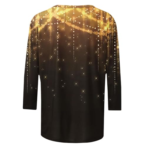 Homisy Camisetas femininas de manga 3/4, casuais, modernas, 2024, elegantes, leves, folgadas, para p