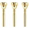 3 Pack Gold Trumpet Mouthpiece Set 7C 5C 3C Compatible with Yamaha, Bach, Conn & King, Brass Instrument Accessories for Beginners & Professional Players